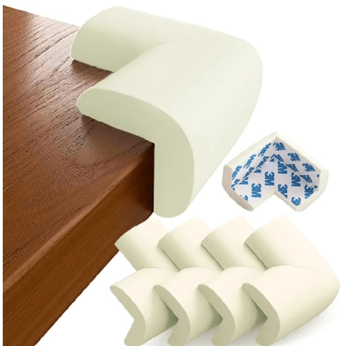 Предпазители за ръбове и ъгли на мебели – 4 бр., кремави