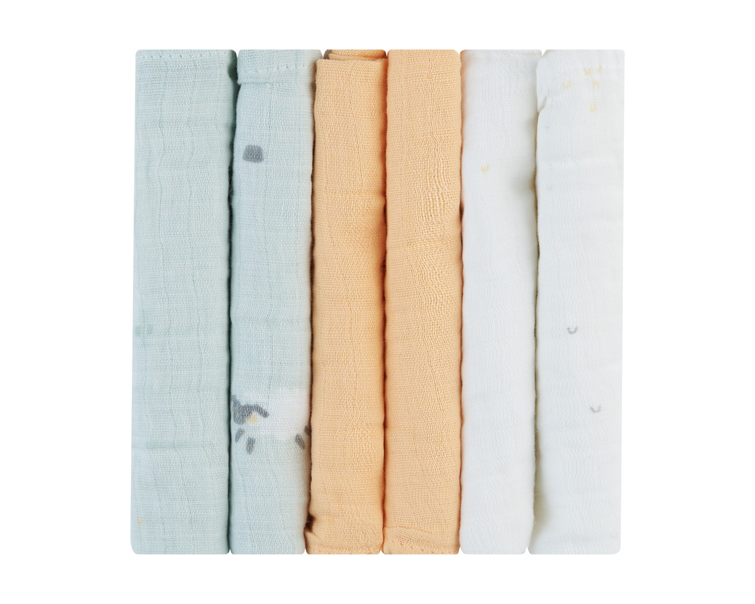 Комплект 6 бр муселинови кърпички 30х30 см Sleepy Sheep