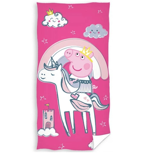 Супер детска плажна кърпа 70х140 Peppa Pig еднорог