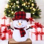 Плюшен снежко със шалче /с коледна песен на български/ - Image 2
