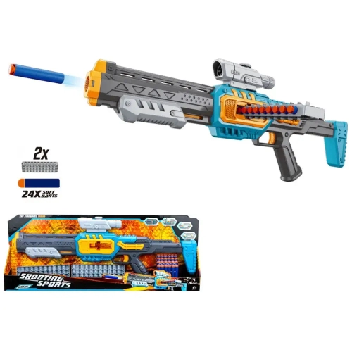 Пушка за деца Barrel с меки куршуми и мерник и приклад