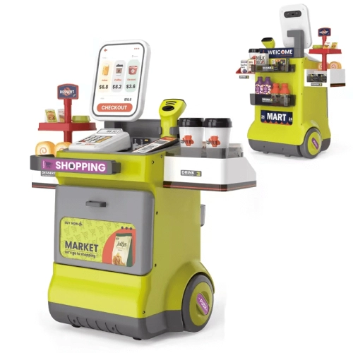 Голям зелен супермаркет с касов апарат и скенер 48 части