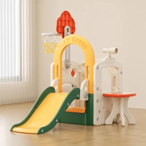 Детска пързалка с маса, баскетбол и футбол Play Housе
