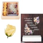 Подаръчен комплект - интериорна 3D - LED лампа с послание и сапунени рози - Image 2