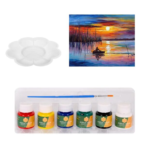 Акрилни бои с четка и палитра /6 цвята/ - Image 2
