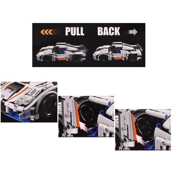 Конструктор - Спортна кола с инерционен механизъм /514 елемента/ - Image 2