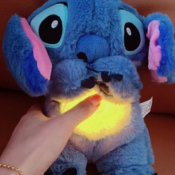 Плюшена дишаща играчка Стич с музика и светлини, 30 см - Image 2