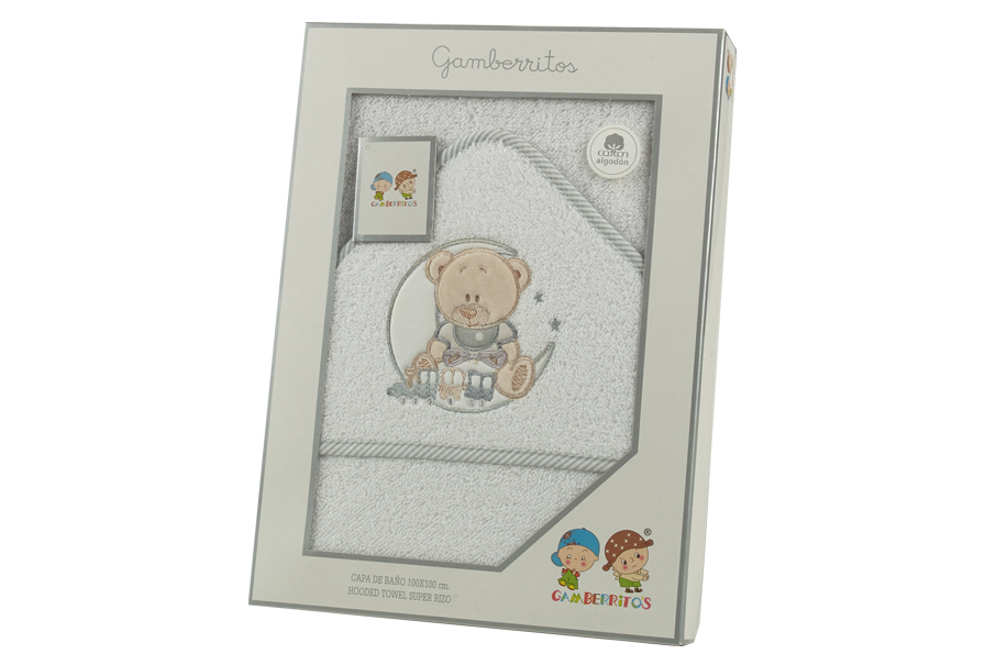 GAMBERRITOS Хавлия 100х100 см., Мече сив кант