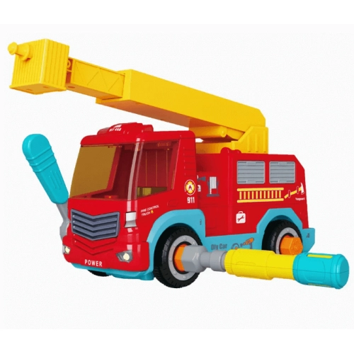 Детско камионче сглобяема пожарна кола и звук Night Raid