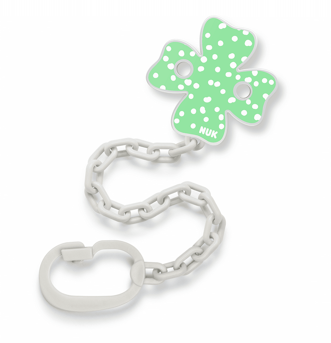 NUK синджир за биберон 2023 - Зелена детелина