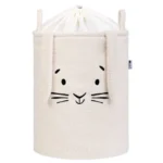 Kош за съхранение на играчки xl с връзка, кремаво зайчe