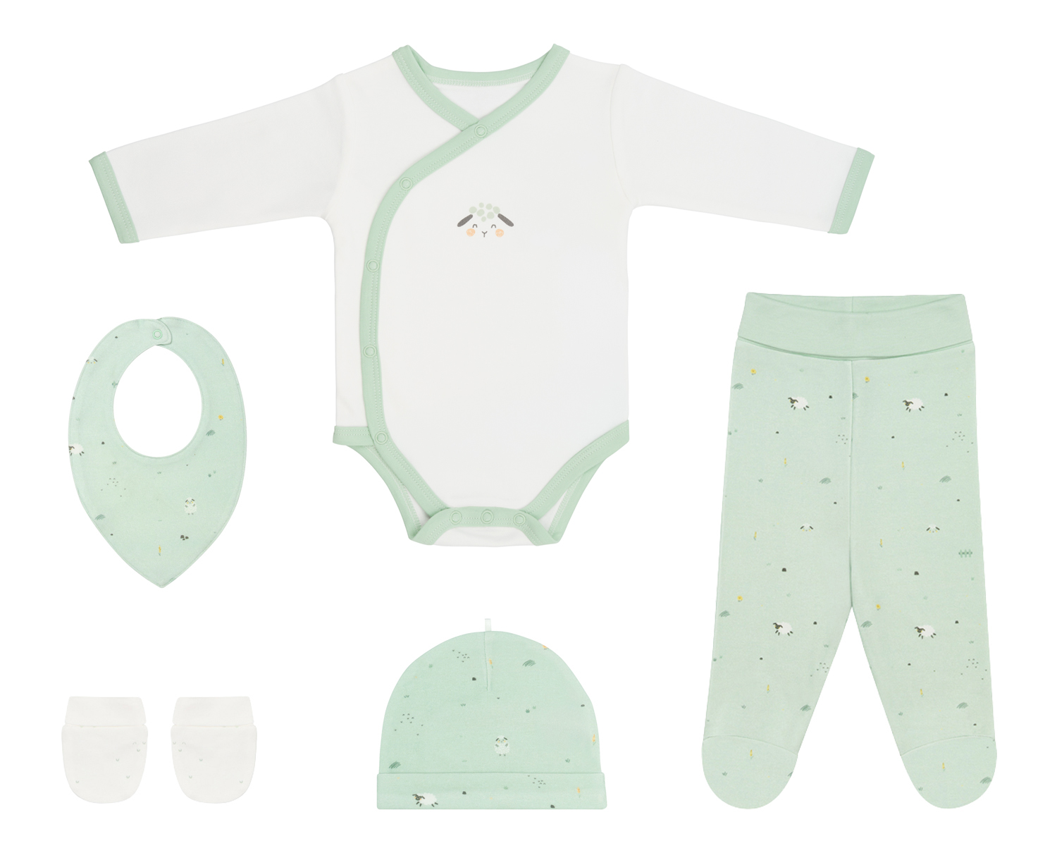 newbon_romper_set_5_pcs_sleepy_sheep_8_31110300012__ Комплект за изписване 5 части Sleepy Sheep - Image 1