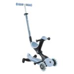 Тротинетка със седалка 5 в 1 GLOBBER GO UP DELUXE LIGHTS ECOLOGIC 360° - пастелно синя