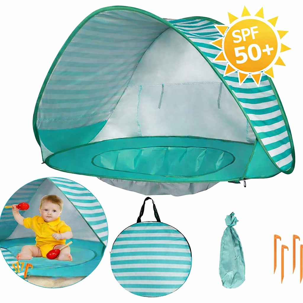 detska-pop-up-palatka-dve-detsa-igra-na-plazh-ginger-home-GH-T-01-12 Детска Pop-Up палатка за игра GINGER HOME с UV защита 50+ – лека и сгъваема, за плаж и градина, 120×80×70 см - Image 1