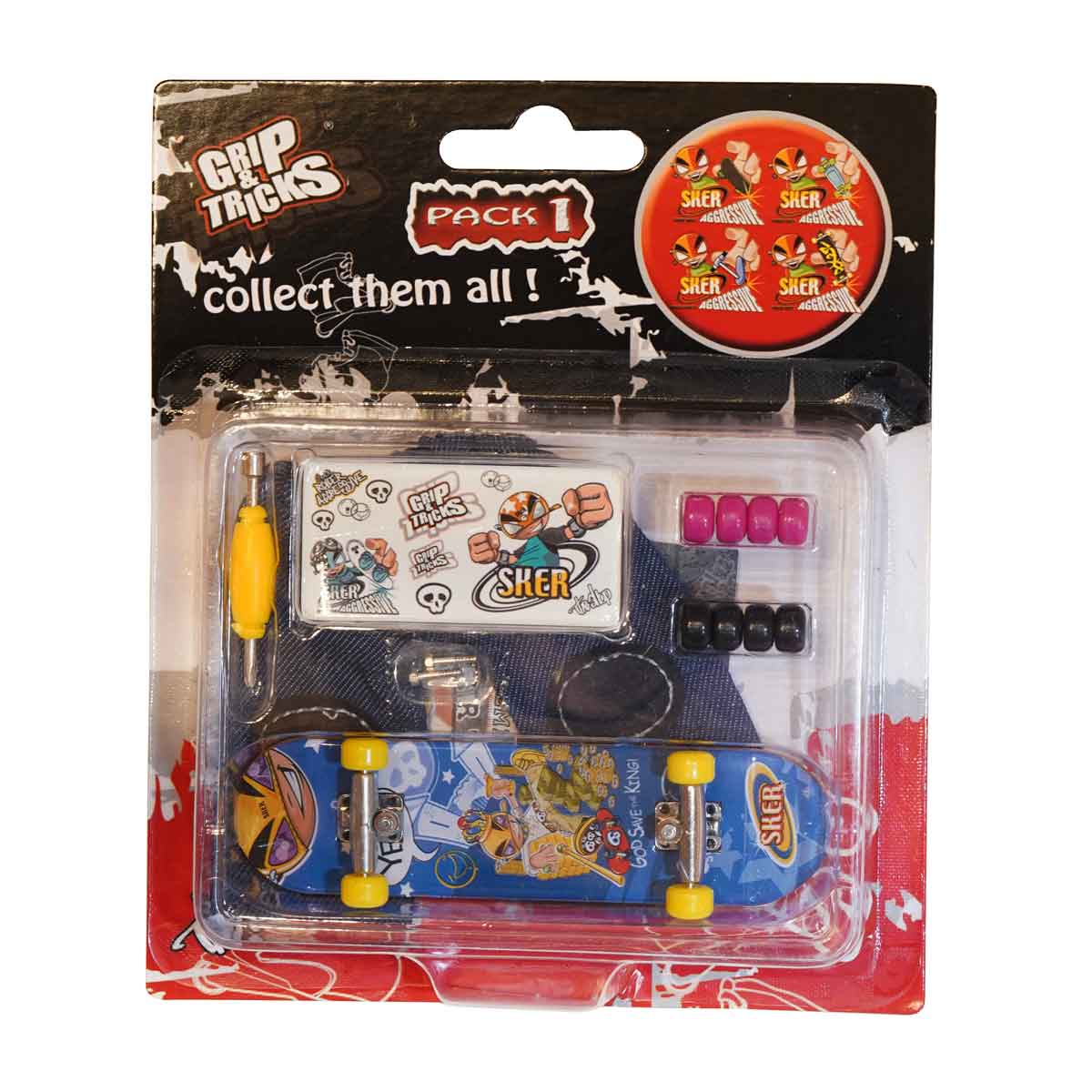 igrachka-za-prasti-skateboard-sin-s-emodgi-520659146_1 Играчка за пръсти Skateboard, син, с емоджи - Image 1