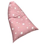 Детски Пуф Лежанка GINGER HOME Little Stars, 100% Памук, Розов Барбарон със Звезди, 127x81x76 см