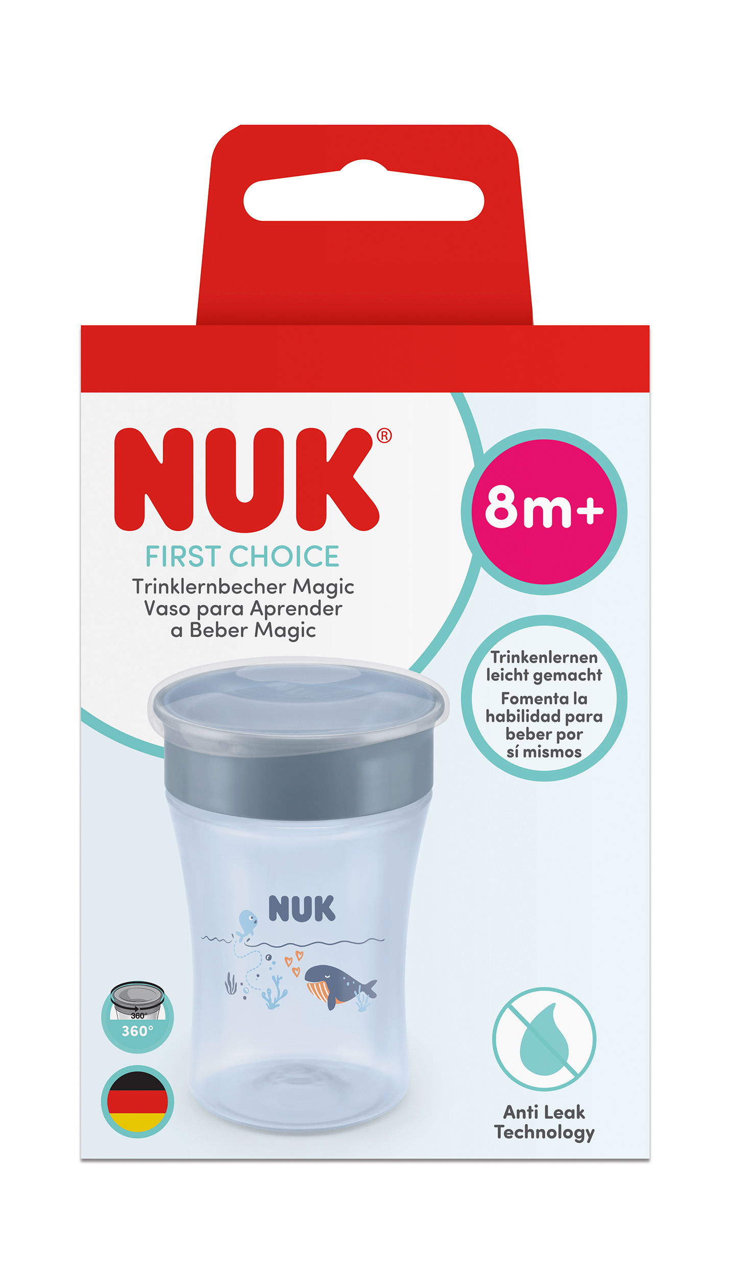 10255742_magic_cup_ NUK Чаша Magic Cup 230мл., 8+мес., Кит, сив - Image 1